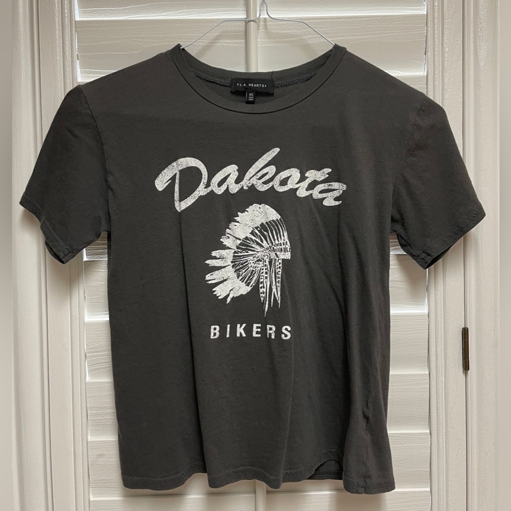 Pacsun L.A. Hearts Gray Graphic Tee - Size XS